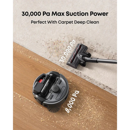 3-in-1 Stofzuiger – Robotstofzuiger – Steelstofzuiger – Handstofzuiger – Zelfledigend Stofreservoir – Krachtige Zuigkracht 30.000 Pa – Zwart EU