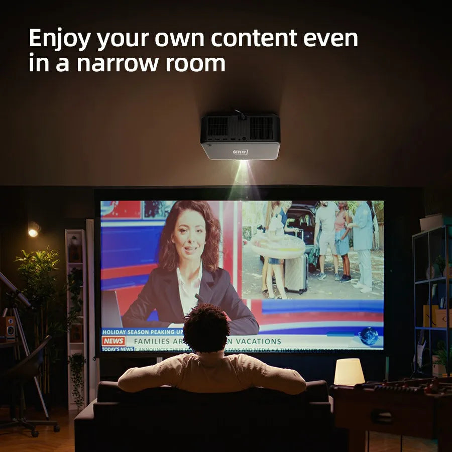 Projector – Beamer – Mini Beamer – Video Projector – Home Cinema – Android LED – Full HD 1080P & 4K Ondersteuning – Wifi & Autofocus - QUORE