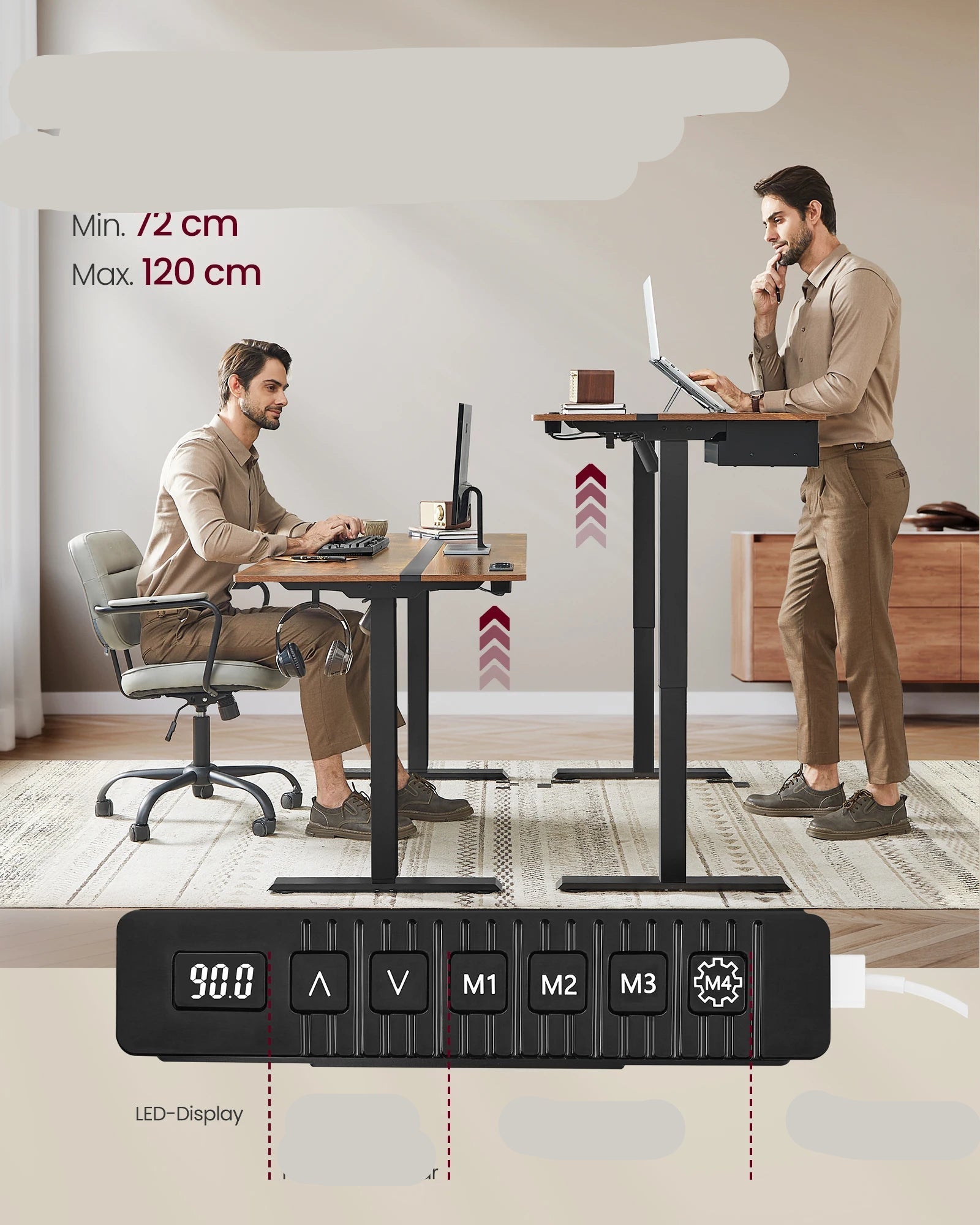 Verstelbaar Bureau – Zit Sta Bureau – Hoogte Verstelbaar Bureau – Elektrisch Bureau – Geheugenfunctie – USB Poorten – Stabiel Design - QUORE
