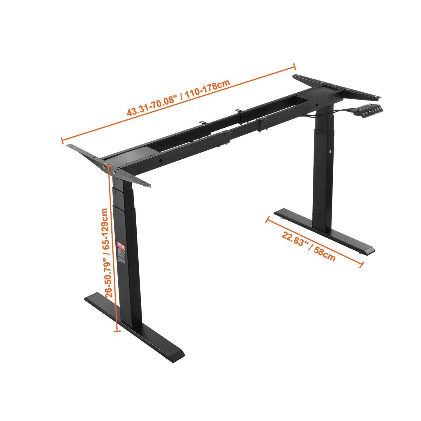 Ergonomisch Zit-Sta Bureauframe – Verstelbaar Bureauframe – Zit Sta Frame – Hoogte Verstelbaar – Stil Motor – Geheugenfunctie - QUORE