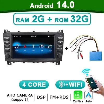 8" Autoradio – Carplay Speler – Android Auto – Multimedia Systeem – 2-DIN Headunit – Android 14 OS – Helder Touchscreen – Bluetooth Connectiviteit