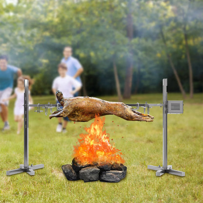 Elektrische Rotisserie – Barbecue Grill – Spit Grill – BBQ Draaispit – Roestvrij Staal – 360° Automatische Rotatie – Max 40 Kg Draagkracht