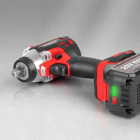 WS-L3-C1-1P - Impact Wrench - Impact Wrenches With 2 Batteries of 36V 4.0 Ah - Cordless Impact Wrench - Impact Wrench with Battery - Red