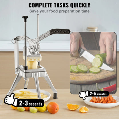 Frietsnijder  - Patatsnijder - Handmatige Frietsnijder - Groentesnijder -  Mandoline - Aardappelsnijder – 12 inch -  Ideaal voor Aardappelen, Uien, Fruit en Meer