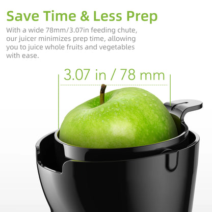 Slowjuicer - Juicer - Juice Maker - Sapcentrifuge - 78mm Voedselinvoer – 200W – 40-65RPM – Voor Hele Vruchten