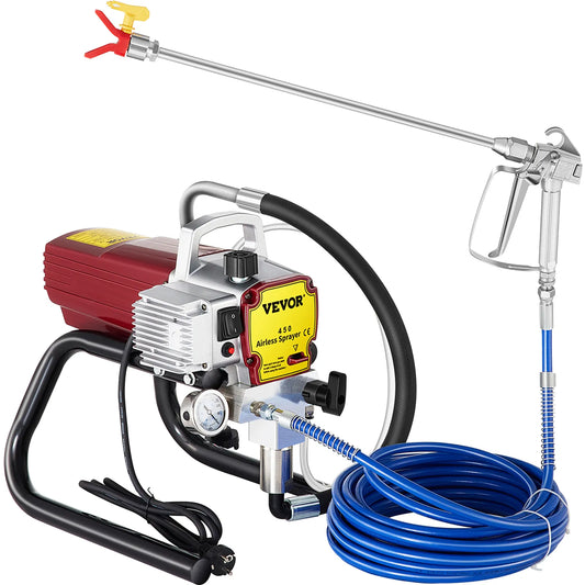 Vevor Verfspuit - Verfpistool - Stand Airless Verfspuit - Elektrische Professionele Poeder Coating Machine - 2.2L/Min - 1500W - Geschikt voor Meubels, Tuin en Muur Spuiten - QUORE