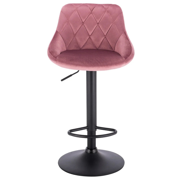 Adjustable Bar Stool - Bar Stool - Bar Stools with Backrest - Footrest - Chrome Steel - Ergonomic Design - Khaki Leather