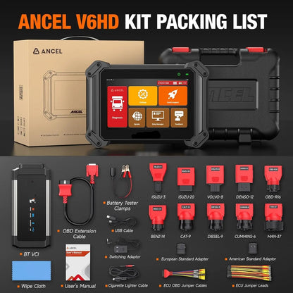 Diagnose Tool Zware Dieselvoertuigen – Truck Scanner – OBD Scanner – Diagnoseapparaat – Onderhoudsreset – 8-Inch Touchscreen – Bluetooth Connectivity