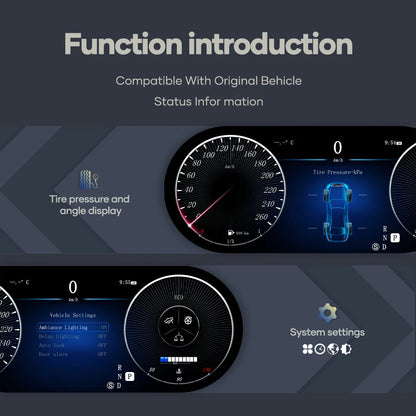 Digitaal Dashboard – LCD Display – Instrumentenpaneel – Cluster – Cockpit – 12,3 Inch IPS Scherm – HD Resolutie 1920x720 Pixels