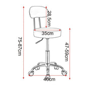 Office Chair - Chairs - Salon Chair - Adjustable Height - Ergonomic Style - Backrest - Faux Leather - 360° Rotation - Swivel - Comfortable - Cream