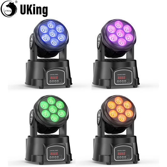 Moving Head – Podiumverlichting – DJ Licht – Discolamp – Feestverlichting – 4 stuks – 7x15W RGBW LED – DMX512 Controle - QUORE