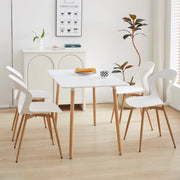 Chair - Chairs Dining Chairs - Set of 4 Chairs - Hollow Dining Chairs - Modern &amp; Simple - Household Stool with Backrest - Scandinavian Negotiation Chair - Plastic Chair - Backrest Height &lt;125mm/12.cm - White