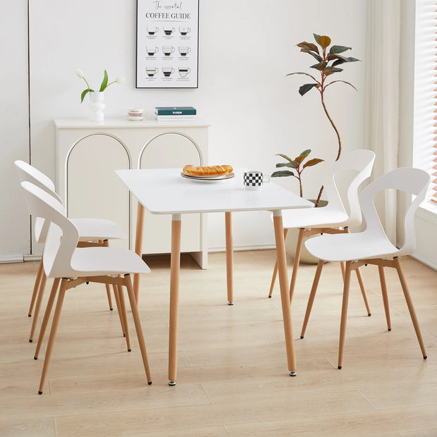 Chair - Chairs Dining Chairs - Set of 4 Chairs - Hollow Dining Chairs - Modern &amp; Simple - Household Stool with Backrest - Scandinavian Negotiation Chair - Plastic Chair - Backrest Height &lt;125mm/12.cm - White