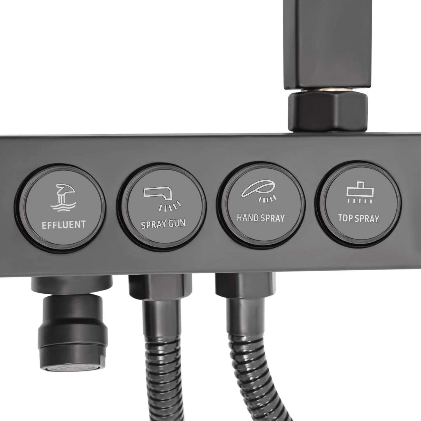 Douche - Regendouche - Douchewand - Douchekolom - Douchepanelen - Thermostatische Douchekraan Set - Slimme Digitale Display Douche met Verstelbare Hoogte (85-120 cm) & 4 Watermodi - Zwart