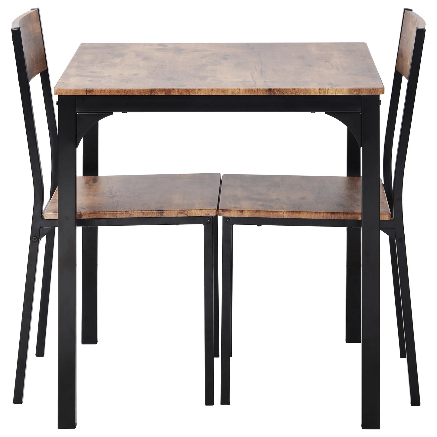 Eetkamerset – Eethoek – Tafel En Stoelen – Compact – Ruimtebesparend – MDF Tafelblad Met PVC – Metalen Frame Poedergecoat