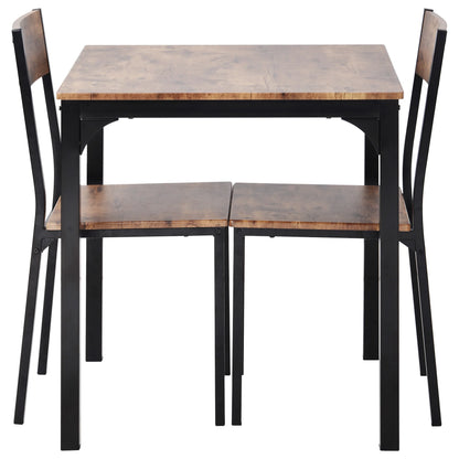 Eetkamerset – Eethoek – Tafel En Stoelen – Compact – Ruimtebesparend – MDF Tafelblad Met PVC – Metalen Frame Poedergecoat