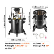 Verftank - Druktank - Verftank Spuitverf Drukpot - 10L Automatic - Spuitverf - Drukspuit - Verfspuiten - Verf - Verfspuiten Electrisch