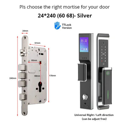 Slimme Bluetooth Deurslot – Elektronisch Slot – Vingerafdrukslot – Digitale Deursluiting – Mobiele App Slot – 100 Vingerafdrukken – Aluminiumlegering Design - 24x240 - 6068 - Rond