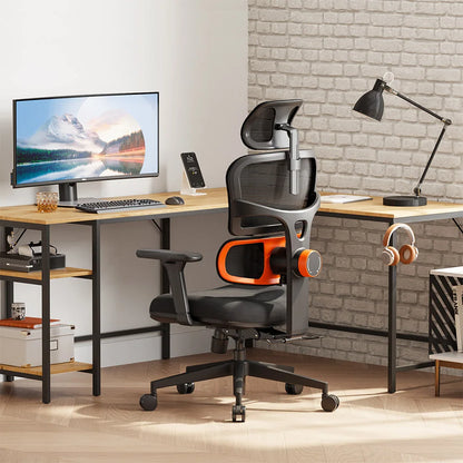 Ergonomische Bureaustoel – Comfortabele Bureaustoel – Verstelbare Bureaustoel – Mesh Bureaustoel – Dynamische Rugondersteuning – 3D Armleuningen – Hoogwaardig Schuim - Zwart