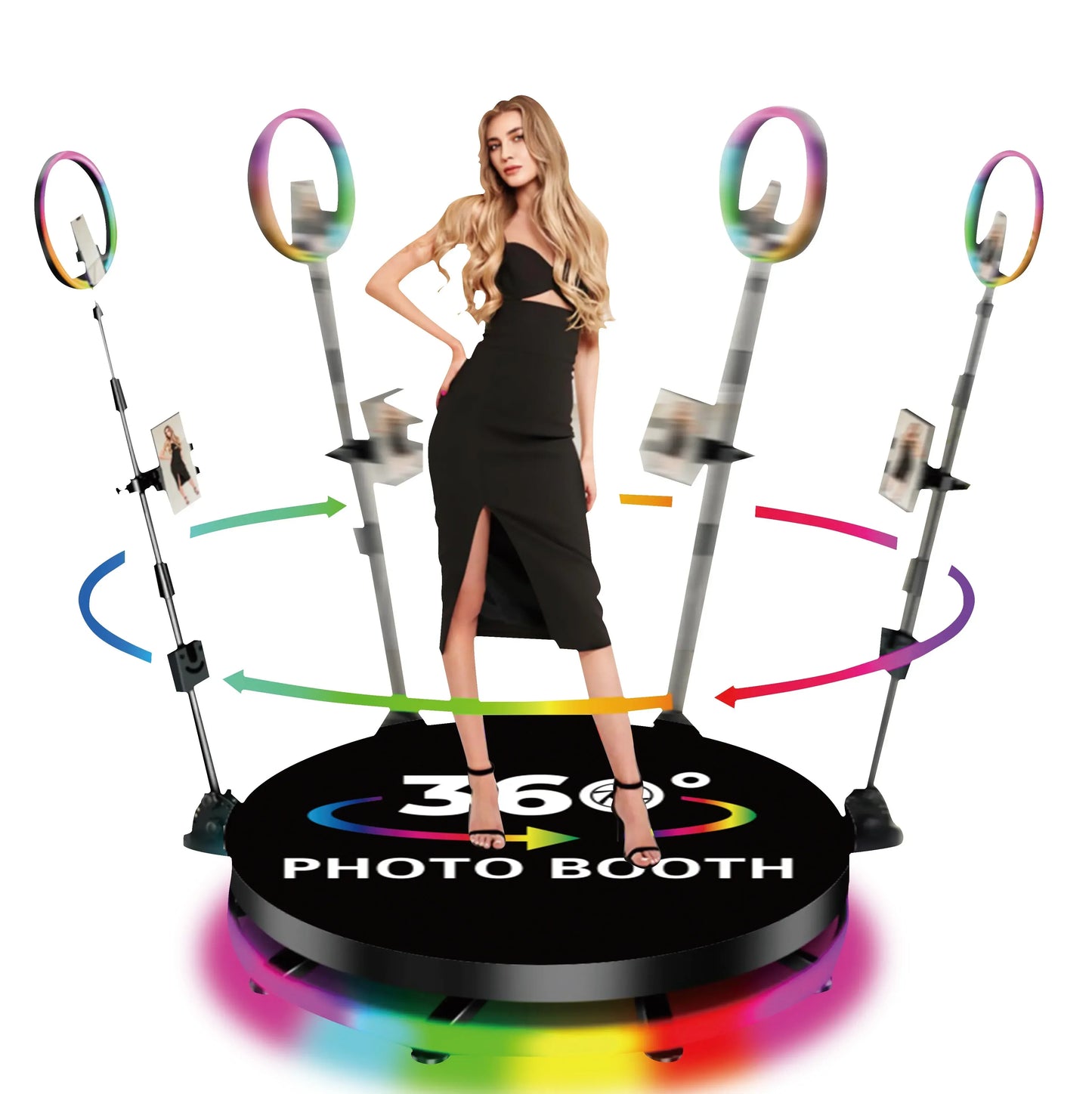 360° Fotobooth – Fotostation – Selfiestick – Tripod – Vlog Statief – Massief Metaal – Geschikt Voor Smartphone, GoPro & Camera’s