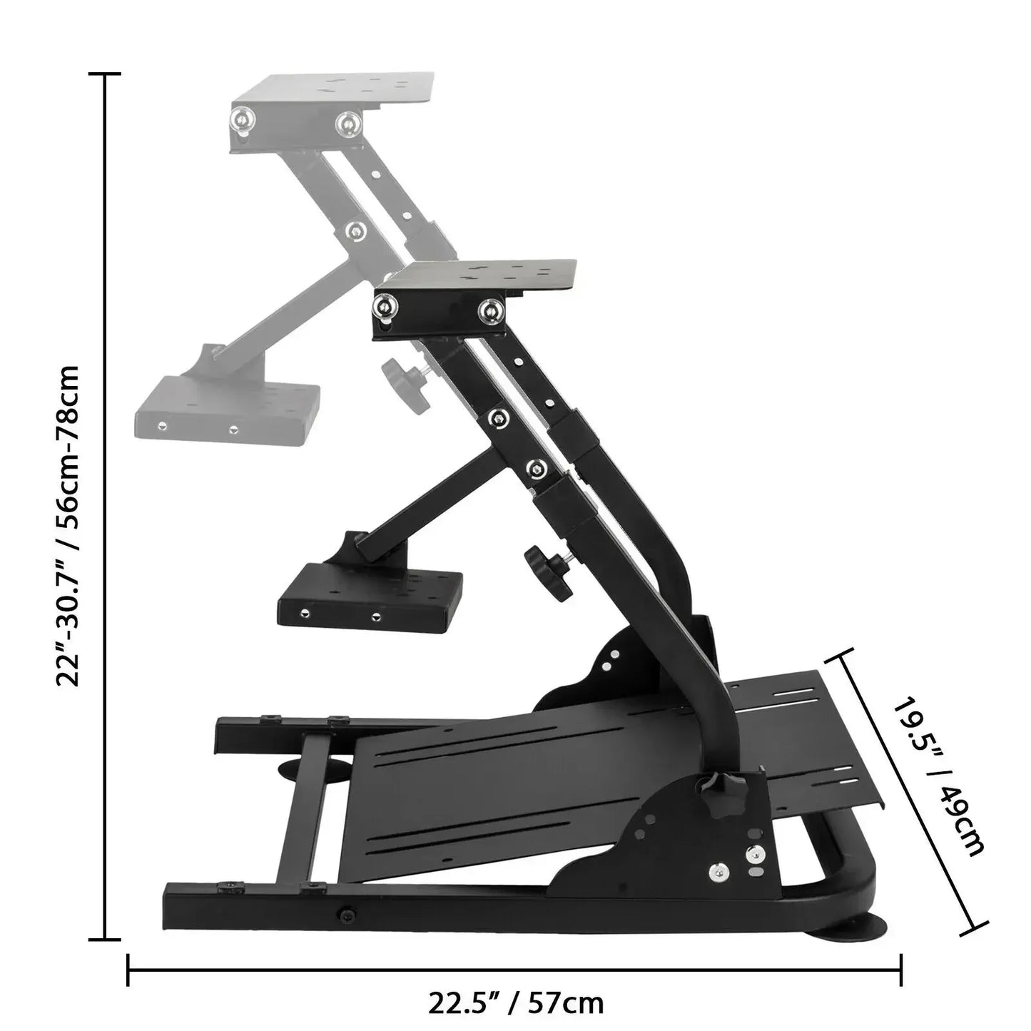Stuurstandaard - Wheel Stand - Racing Simulator - Sim Race Stuurstandaard - Racing Wheel Stand - Volledig Verstelbaar – Carbon Staal – Compact Opvouwbaar - Zwart