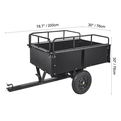 Aanhanger – Tuinaanhanger – Kipper – Grasmaaieraanhanger – ATV-aanhanger – 15 Kubieke Voet Laadruimte – 680 Kg Laadvermogen - 12CuFt