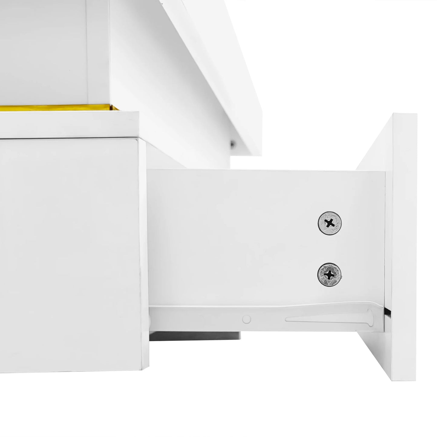 Salontafel – Koffietafel – Tafel – Woonkamertafel – Hoogglans Afwerking – Gouden Accenten – Twee Lades