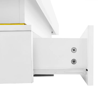 Salontafel – Koffietafel – Tafel – Woonkamertafel – Hoogglans Afwerking – Gouden Accenten – Twee Lades