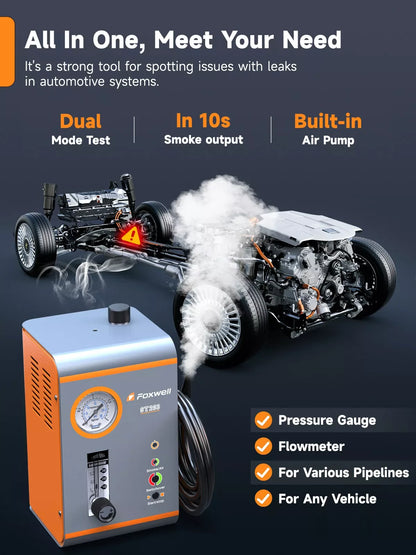 Rookmachine Voor Auto’s – Lekdetectie – Lekkage Opsporen – Rookgenerator – Diagnostiek – 12V Aangedreven – Instelbare Rookuitstoot - QUORE