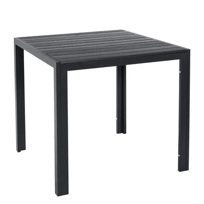 3-Delige Tuintafelset – Tuinmeubelset – Balkonset – Klapstoelset – Verstelbare Stoelen – Weerbestendig Aluminium - Zwart met Zilverkleurige Rand
