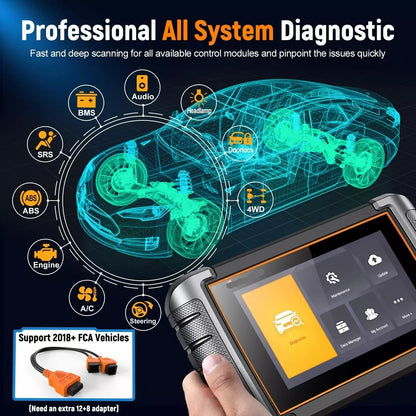 Autodiagnosetool – Foutcode Lezer – Diagnosescanner – Auto Scanner – Voertuigsensor Analyse – 7 Inch Kleurenscherm – Live Data Inzicht - QUORE