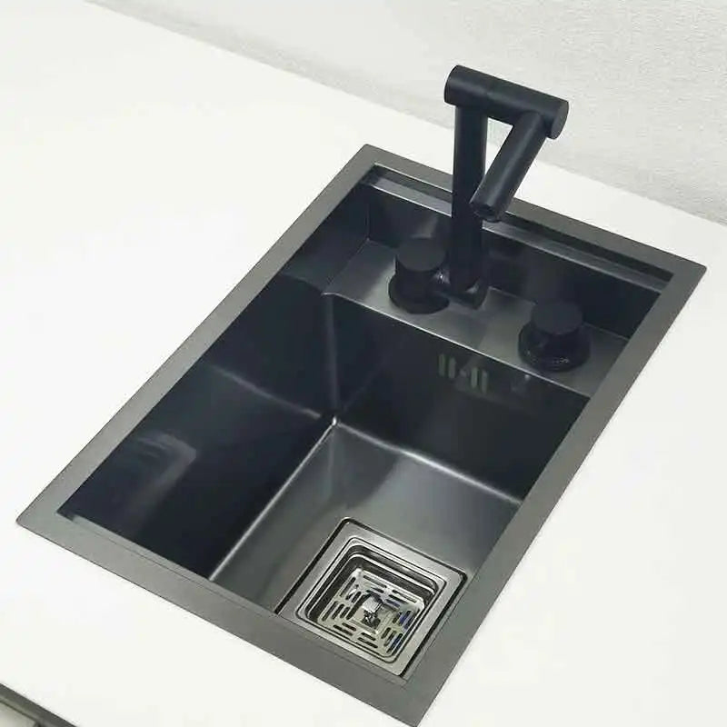 Spoelbak – Gootsteen – Keukenspoelbak – Barspoelbak – Balkonspoelbak – Enkelvoudige Kom – RVS Roestvrij Staal – Compact 45x30 cm