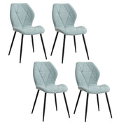 Dining Chairs - Chair - Dining Chair - Set of 4 - Upholstered - Soft Linen - Velvet Seat - Ergonomic - Metal Legs - Comfortable and Stylish - 42cm x 48cm x 86cm - Mint