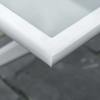 Vouwtafel – Buitentafel – Balkon Tafel – Tuin Tafel – Opvouwbare Tafel – Met Parasolgat – Met Glazen Blad - QUORE