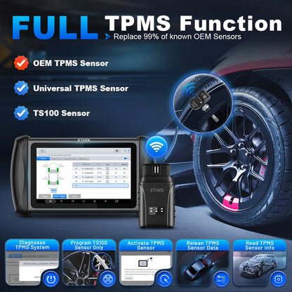 TPMS Programmeertool – Bandenspanning Sensor Tester – Auto Diagnose Scanner – TPMS Sensor Relearn – 7 Inch Scherm – Draadloze Bluetooth Verbinding