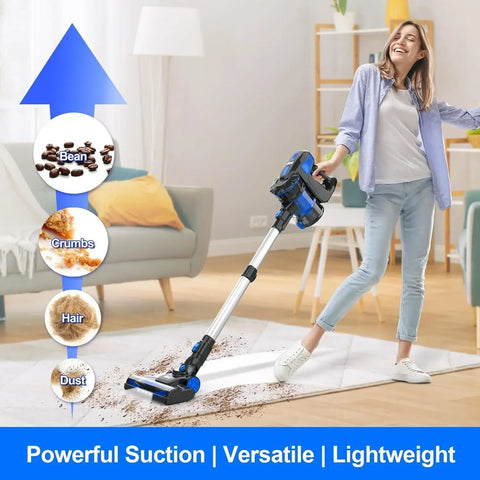 Handstofzuiger met Steel - Automatische stofsensor - Afneembare Kruimelzuiger - Draadloze Steelstofzuiger - Ultra lichtgewicht stick -  20Kpa - Draadloze stofzuiger