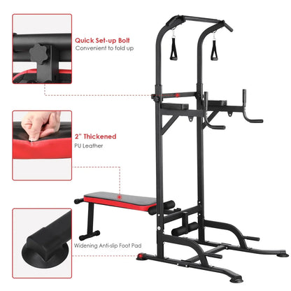 Power Tower – Fitnessstation – Pull-up Bar – Trainingsrek – Workout Station – Verstelbaar 181-234 cm – Max Belastbaarheid 200 kg - QUORE