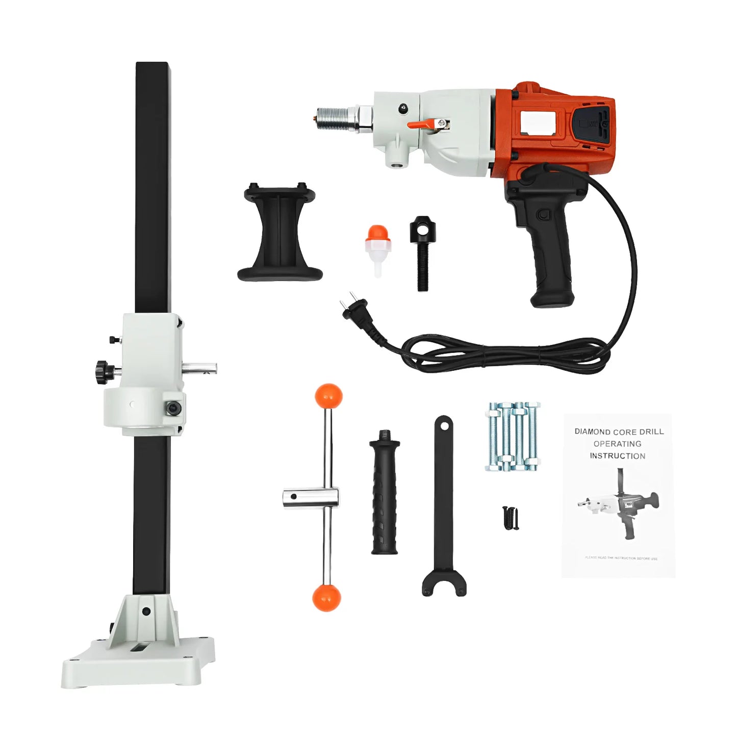 Betonboormachine – Boorstandaard – Kernboormachine – Diamantboor – Rotatiehamer – 2200W Krachtige Motor – Verstelbare 58cm Standaard