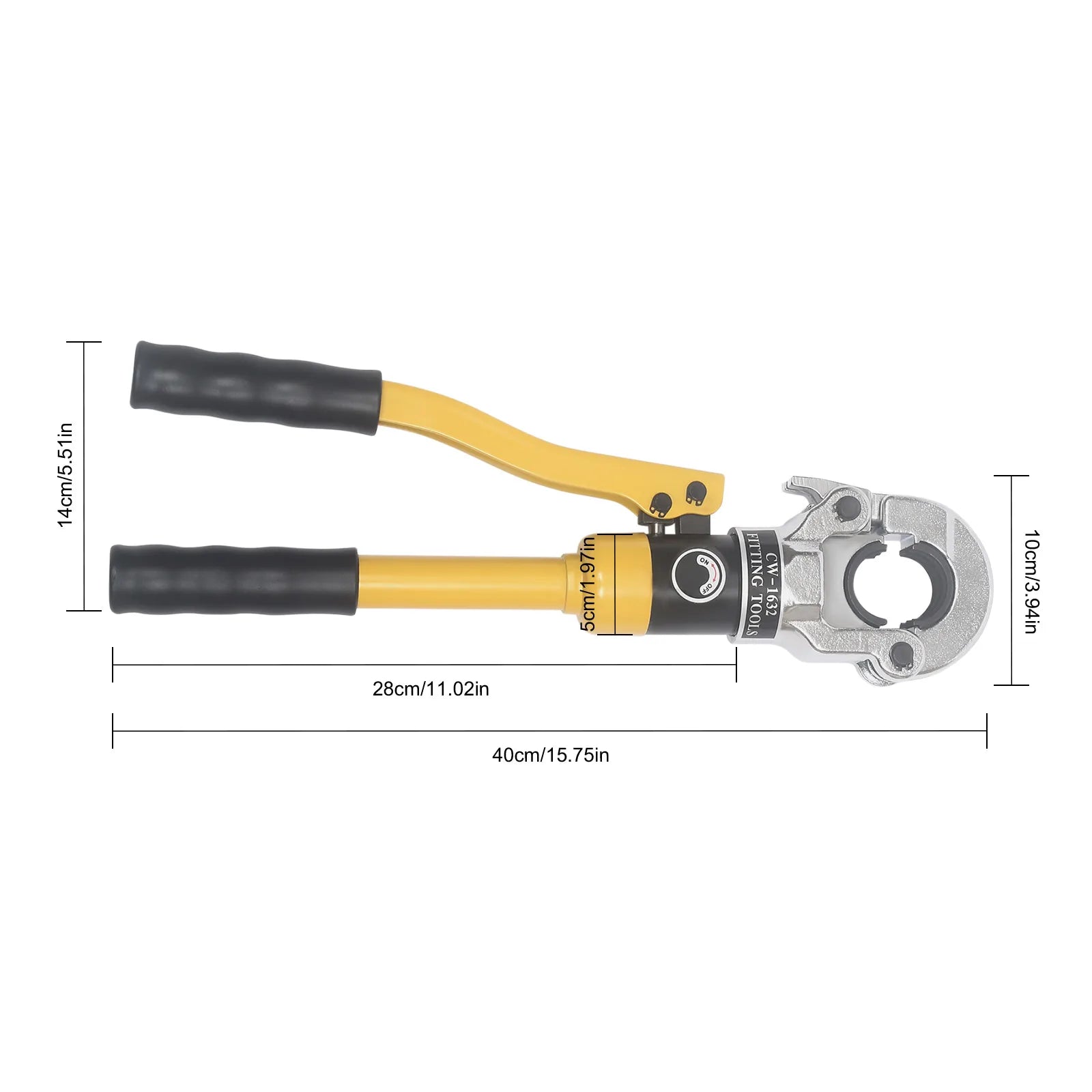 Perstang - Hydraulische Perstang - Krimptang - Persklem - 12 Ton - 360° Draaiend, Voor 16-32mm Leidingen - QUORE