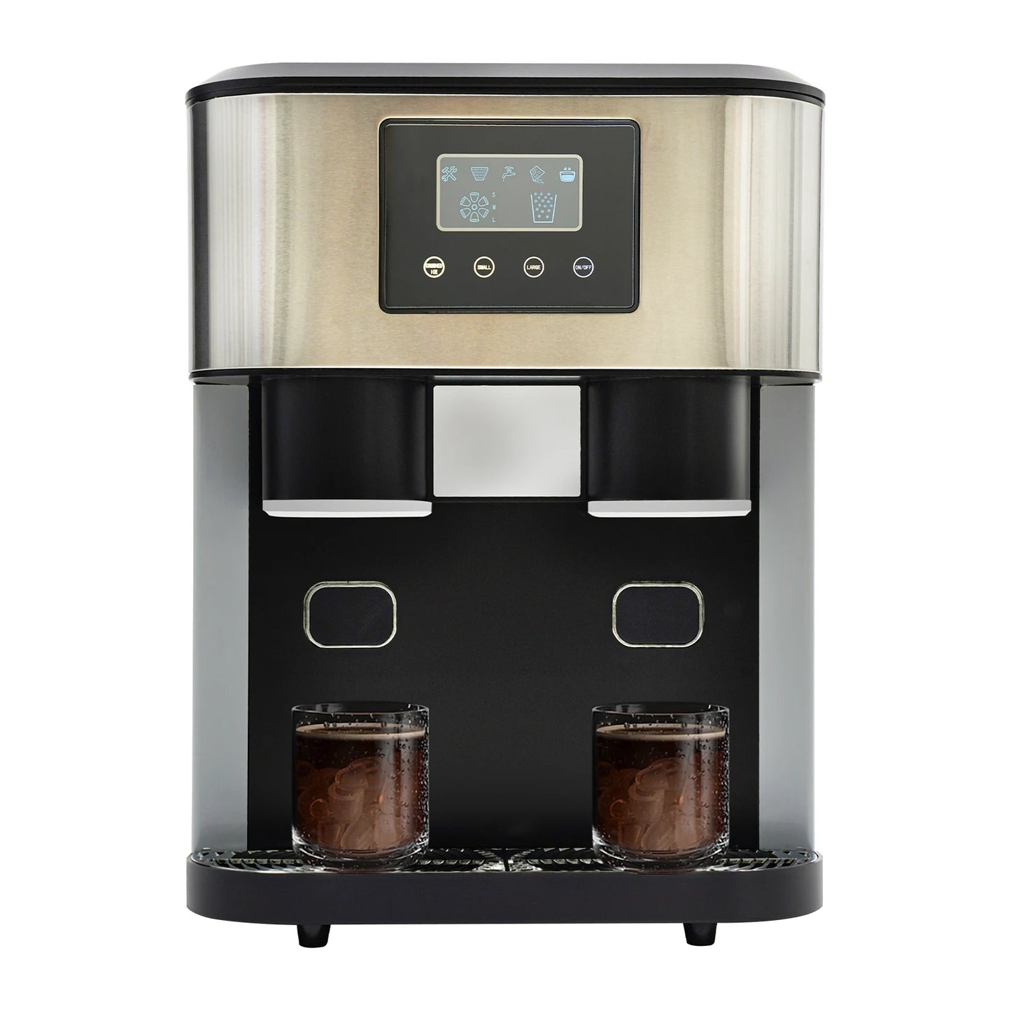 IJsmaakmachine – Crushed Ice Maker – IJsblokjesmachine – Waterkoeler – 1,8 Liter Reservoir – Snelle Productie – LCD Touchscreen