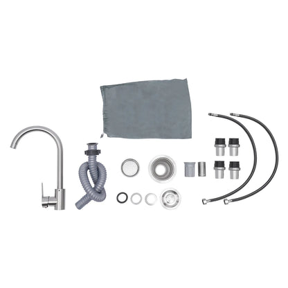 Vrijstaande Spoelbak – RVS Spoelbak – Tuinspoelbak – Werkspoelbak – Ruim 100x60x93 Cm – 360° Draaibare Kraan