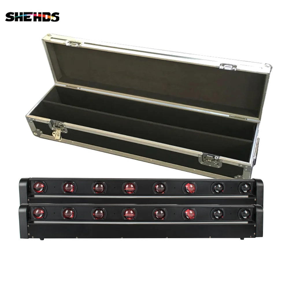 8x12W RGBW LED Beam Bar – LED Lichtbar – Podiumverlichting – DJ Licht – RGBW Moving Head – Met Flightcase – DMX512 Besturing – Krachtige Lichtstraal 82000 Lumen