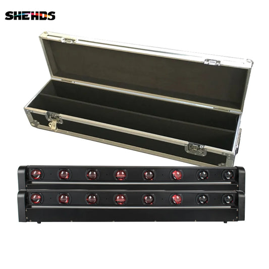 8x12W RGBW LED Beam Bar – LED Lichtbar – Podiumverlichting – DJ Licht – RGBW Moving Head – Met Flightcase – DMX512 Besturing – Krachtige Lichtstraal 82000 Lumen