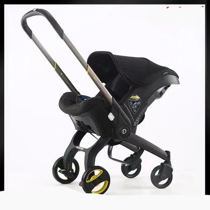 Kinderwagen - Babywagen - Wandelwagen - 4-in-1 - Opvouwbaar - Lichtgewicht Reisbuggy - Verstelbare Zitting - en Zonnescherm - Kinderen tot 20 kg - Grijs