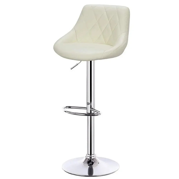 Adjustable Bar Stool - Bar Stool - Bar Stools with Backrest - Footrest - Chrome Steel - Ergonomic Design - Black Velvet