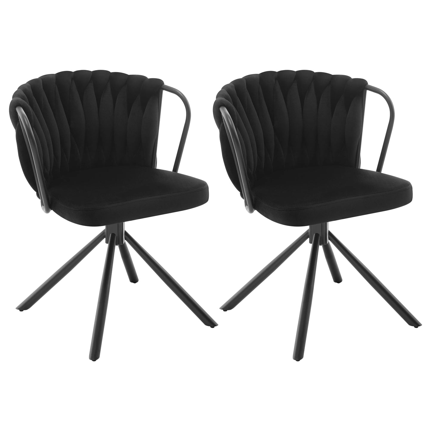 Draaistoel Voor Eettafel – Eetkamerstoel – Comfortabele Stoel – Velvet Bekleding – 360 Graden Draaibaar – Roestvrij Metalen Poot