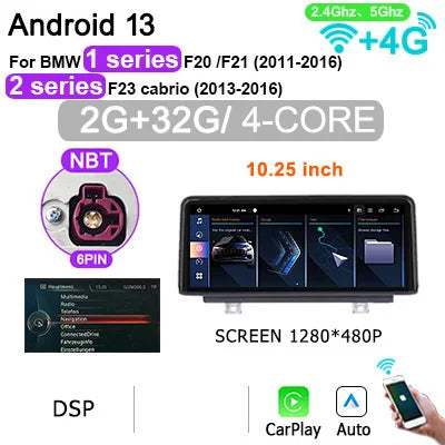 2 Din Multimedia Speler – Autoradio – Navigatiesysteem – Touchscreen – Android Auto – Draadloze CarPlay – 10,25 Inch HD Scherm – Android 14 Systeem