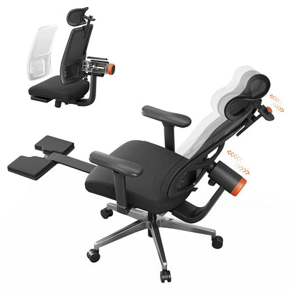 Ergonomische Bureaustoel - Gaming Stoel - Stoelen - Bureaustoelen - met Voetsteun - Auto-Volgende Rug -en Hoofdsteun - 4D Armleuningen - Verstelbare Lendensteun - Voor Thuiswerk & Kantoor - Zwart