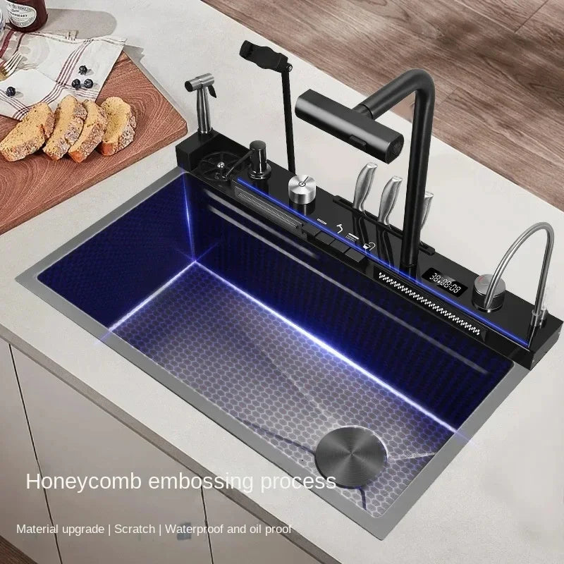 Roestvrijstalen Wasbak Keuken – Enkele Bak – Keukenspoelbak – Vaatwasserbak – Afwasbak – 80x45 cm – Duurzaam 304 Roestvrij Staal – Rechthoekig Design - QUORE