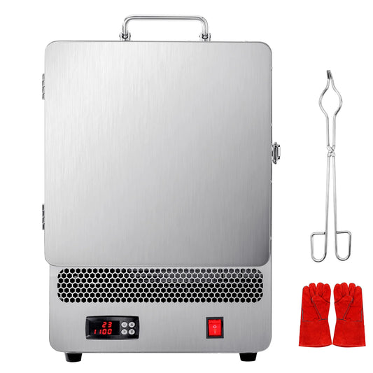 Elektrische Smeltoven – Smeltkroes – Smeedoven – Smeltoven Metalen – Edelmetaal Oven – 1500W Vermogen – Digitale PID Temperatuurregeling - QUORE